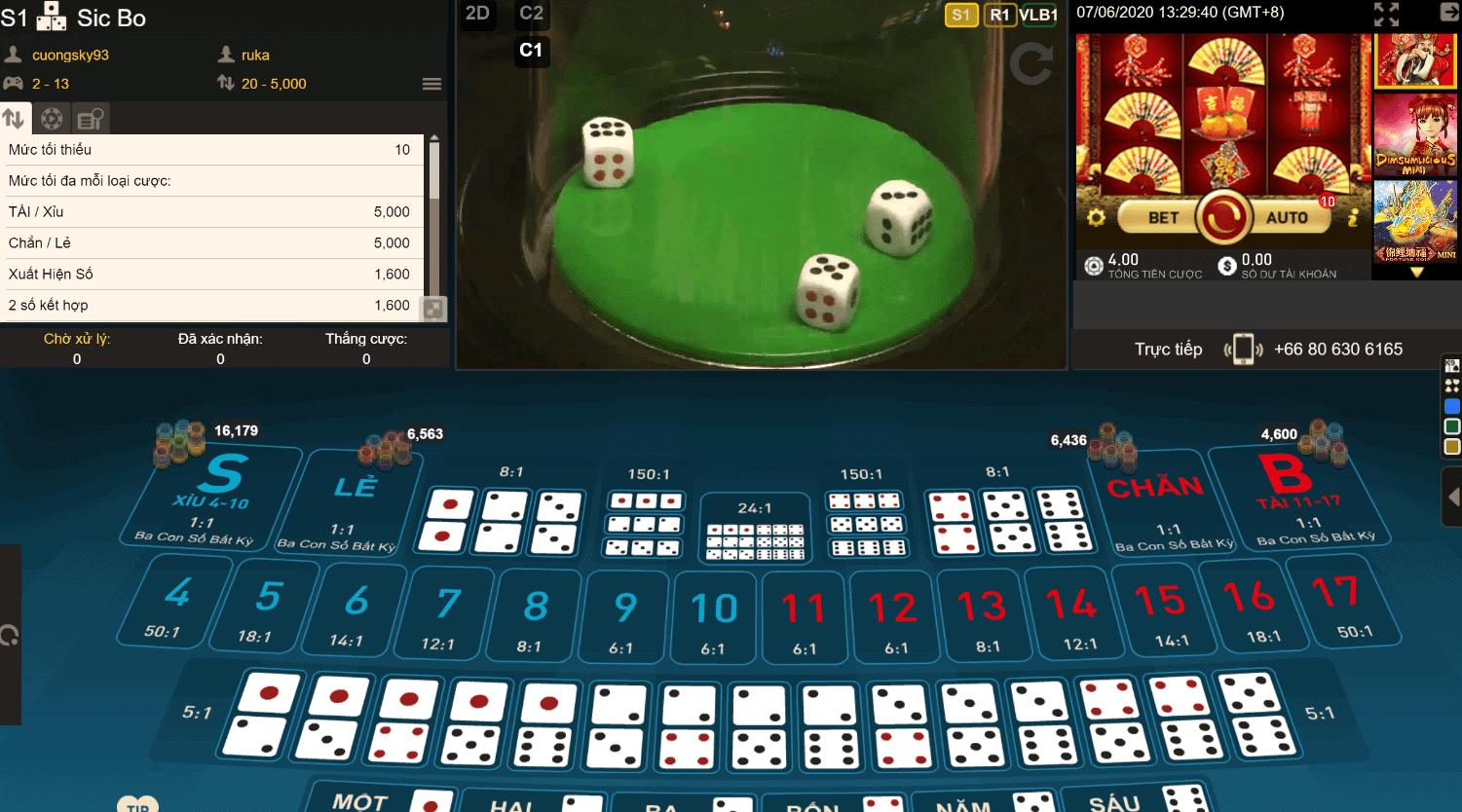 Một tựa game không thể bỏ qua trong sòng bài casino được mang tên Sicbo